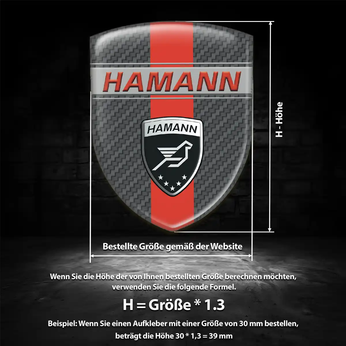 Hamann Silikon Aufkleber Wappen Auto Spitzenqualität