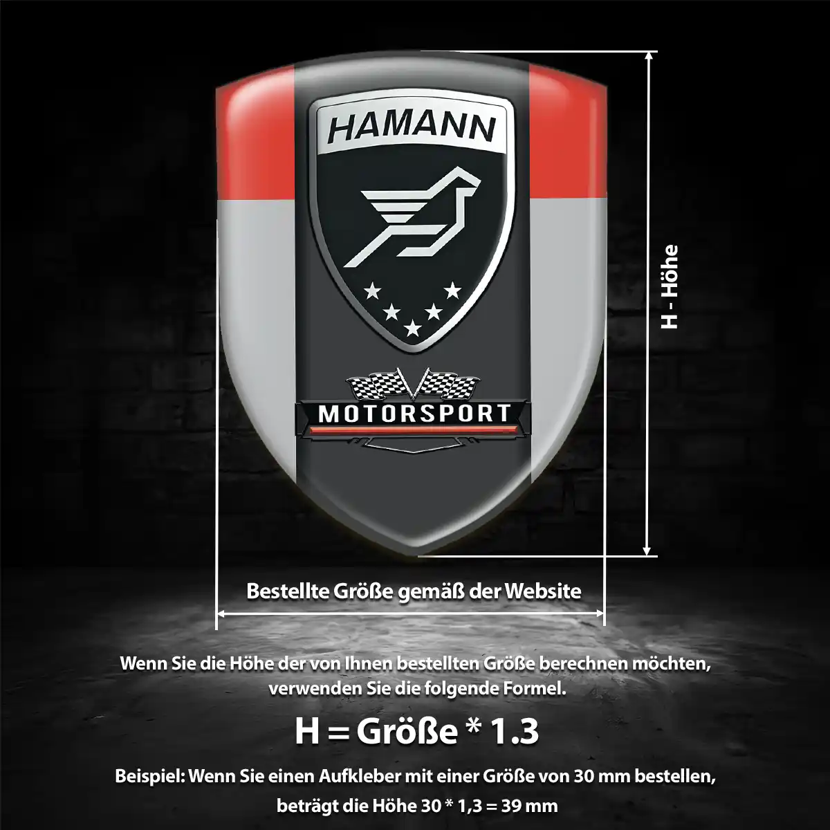 Hamann Silikon Aufkleber Wappen Auto Tuningfahrzeug