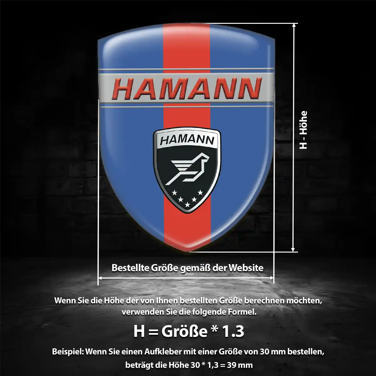 Hamann Silikon Aufkleber Wappen Elegantes Design