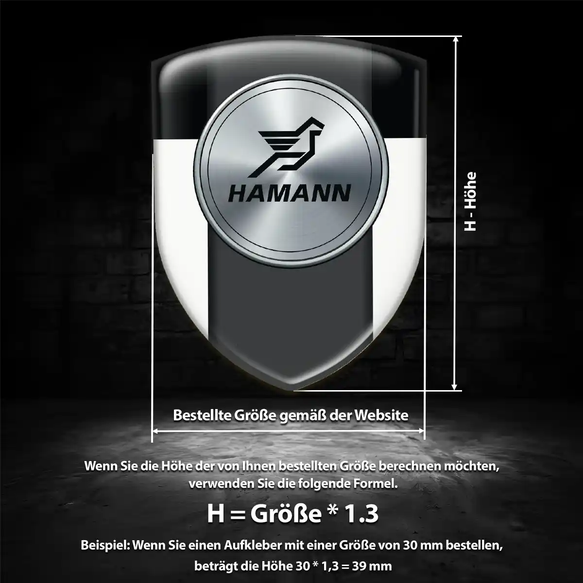 Hamann Silikon Aufkleber Wappen Interieurdesign