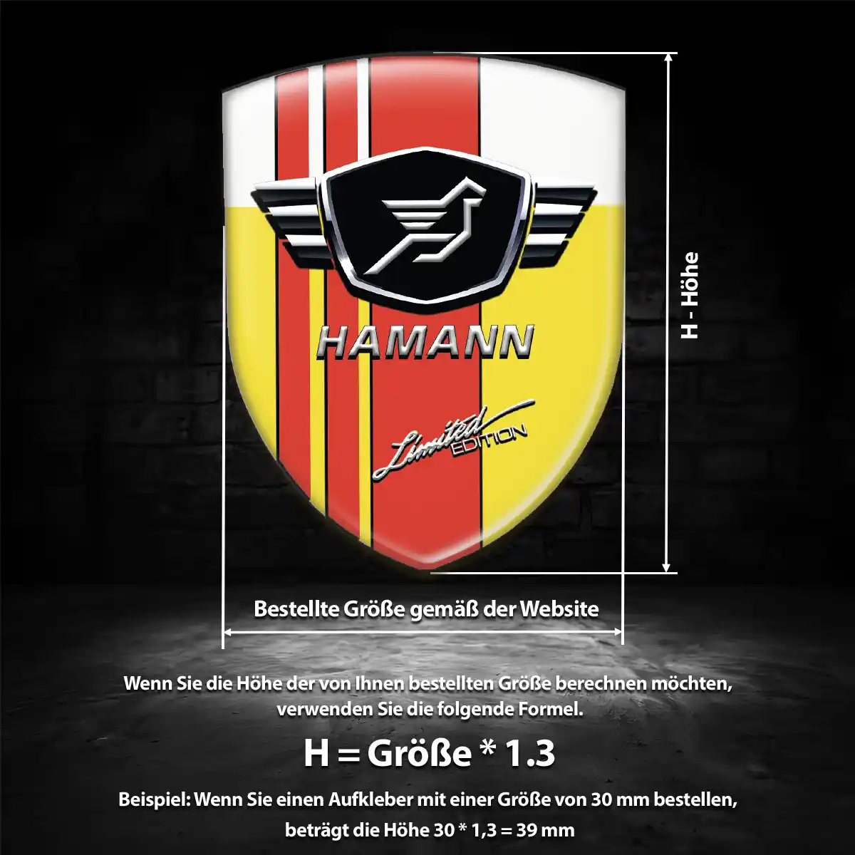 Hamann Silikon Aufkleber Wappen Premium-Edition
