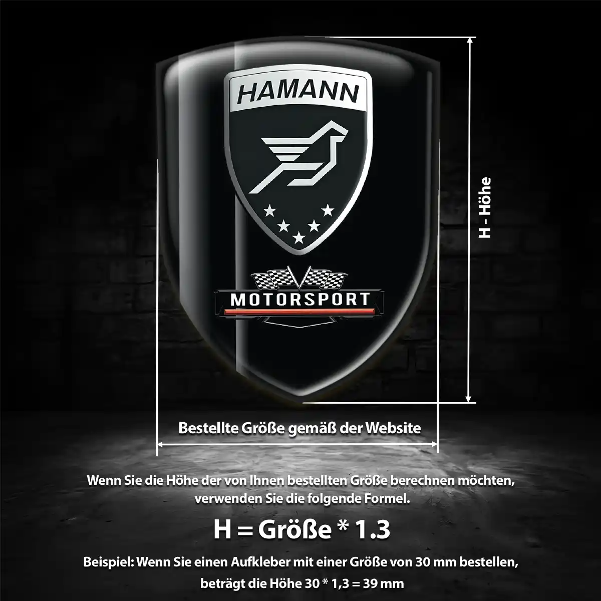 Hamann Silikon Aufkleber Wappen Tuningfahrzeug