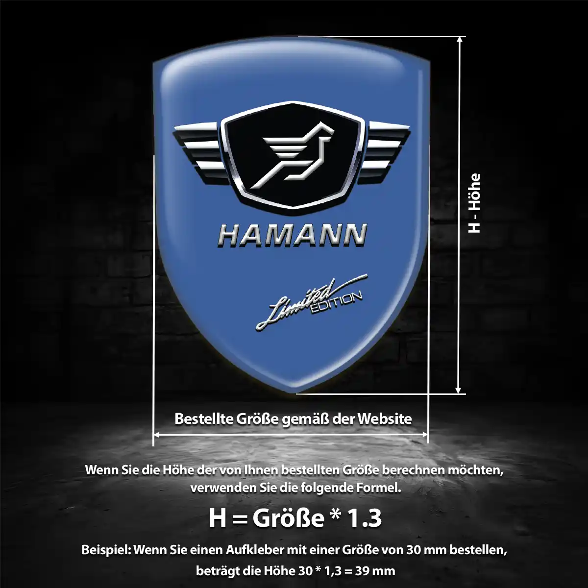 Hamann Wappen Aufkleber Auto Hochwertiges Harz
