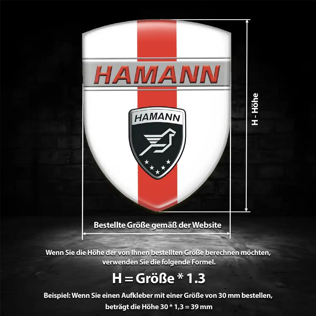 Hamann Wappen Aufkleber Emblem Anspruchsvolles Design