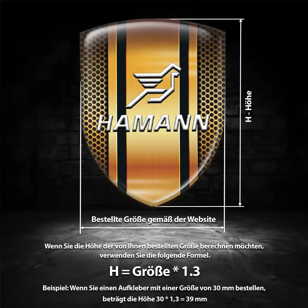 Hamann Wappen Aufkleber Emblem Ausdrucksstarkes Design