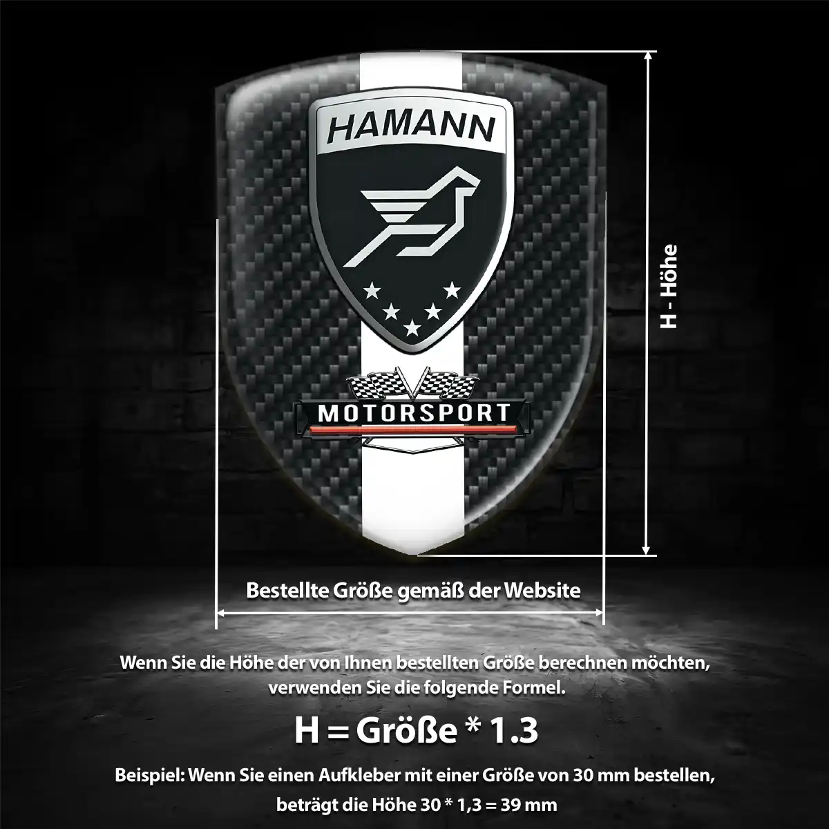 Hamann Wappen Aufkleber Emblem Auto Höchste Qualität