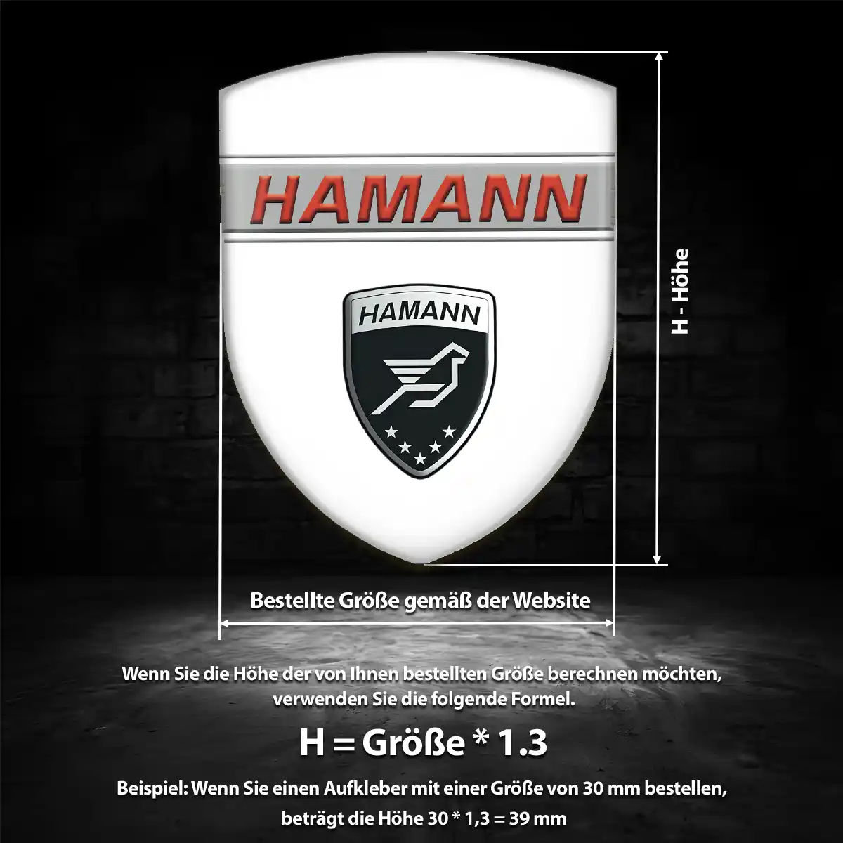 Hamann Wappen Aufkleber Emblem Höchste Qualität