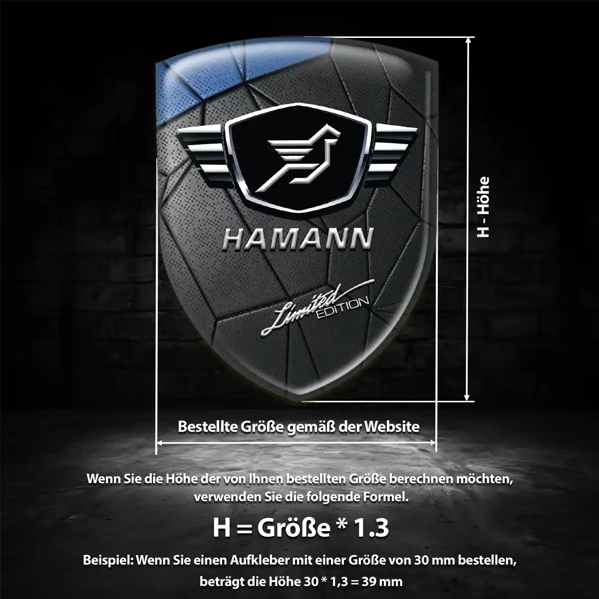 Hamann Wappen Aufkleber Emblem Hochwertiges Harz