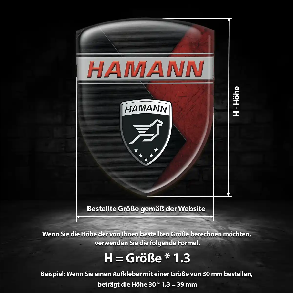 Hamann Wappen Aufkleber Emblem Luxus-Edition