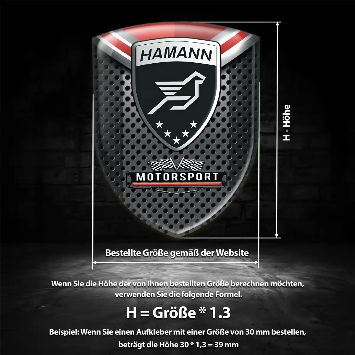 Hamann Wappen Emblem Aufkleber Auto Erstklassige Qualität