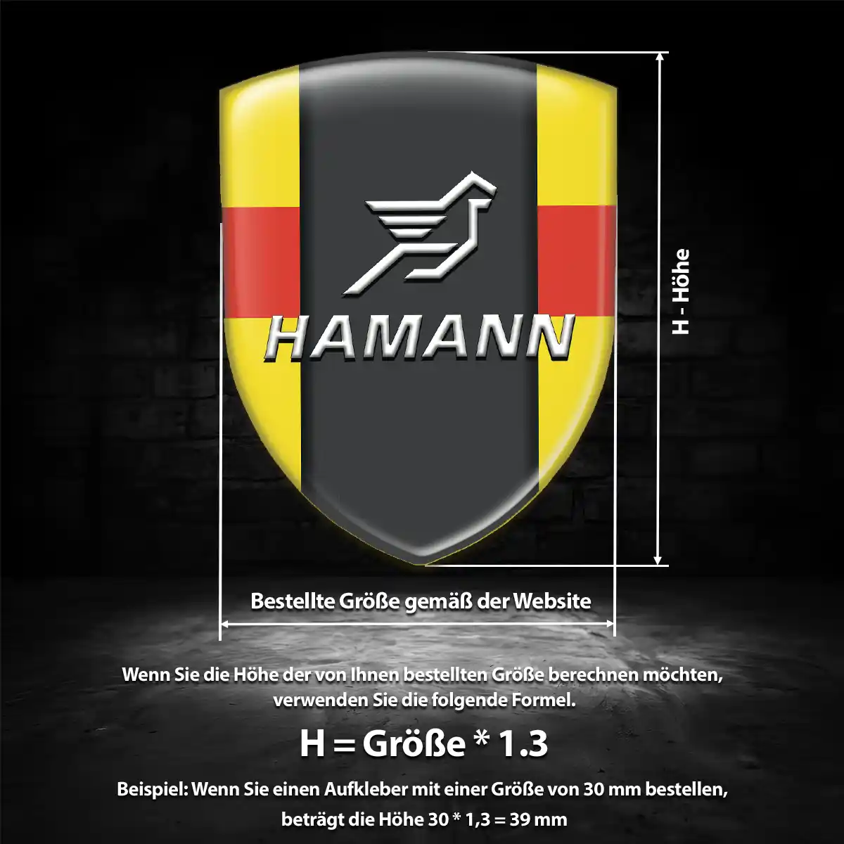 Hamann Wappen Emblem Aufkleber Auto Hochwertiges Harz