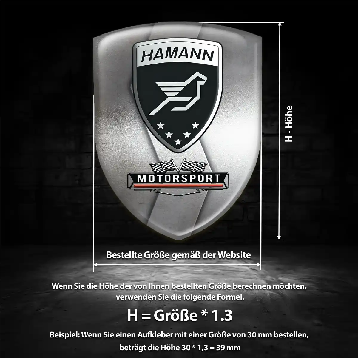 Hamann Wappen Emblem Aufkleber Hochwertiges Harz