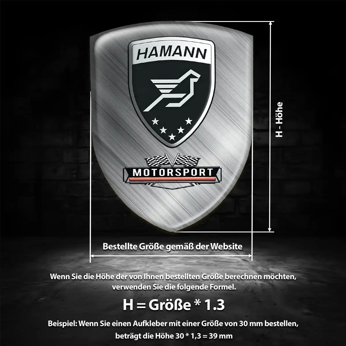 Hamann Wappen Emblem Aufkleber Interieurdesign