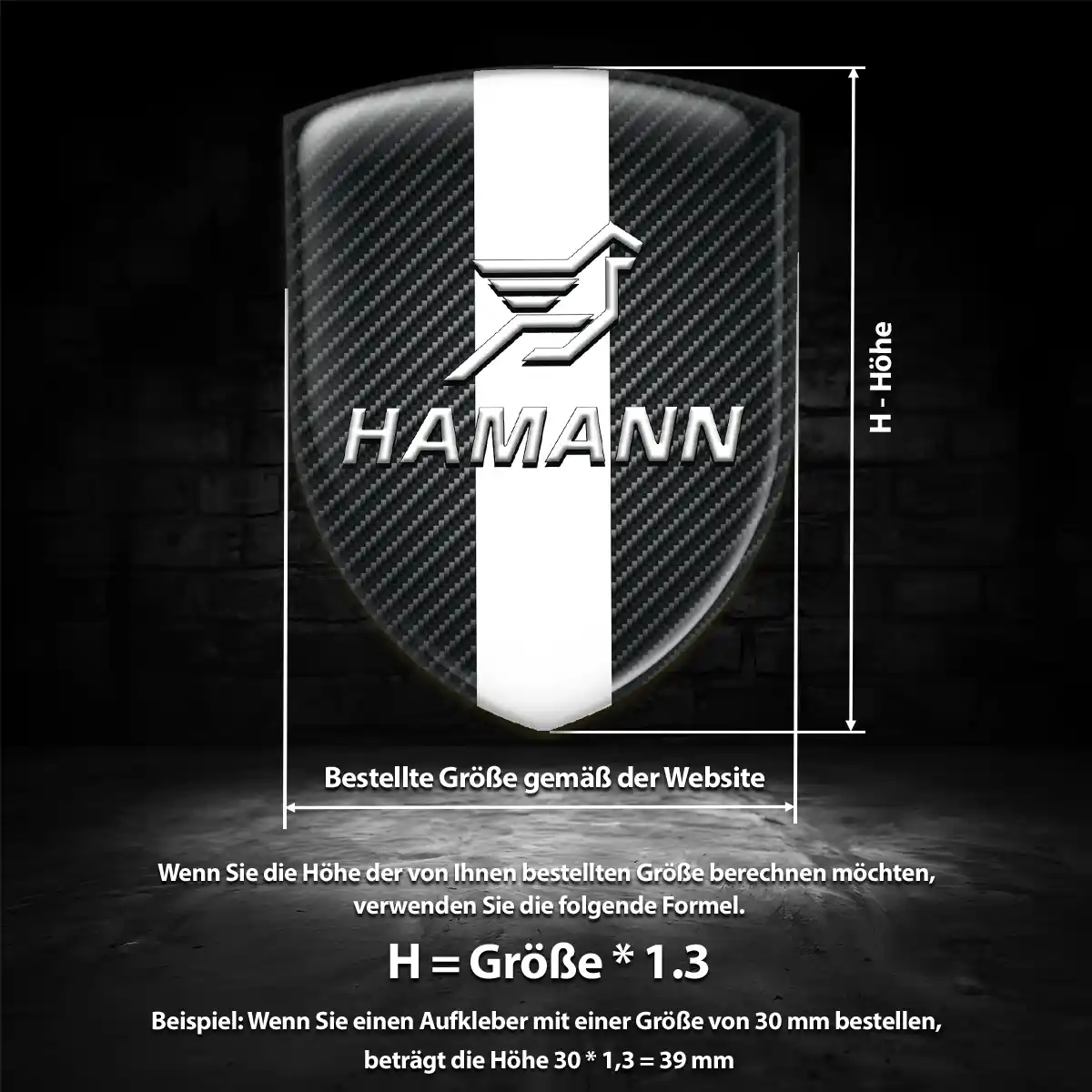 Hamann Wappen Emblem Aufkleber Tuningfahrzeug