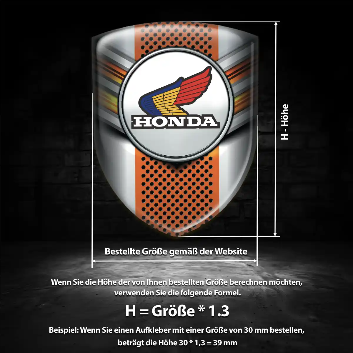 Honda 3D Gel Aufkleber Auto Anspruchsvolles Design