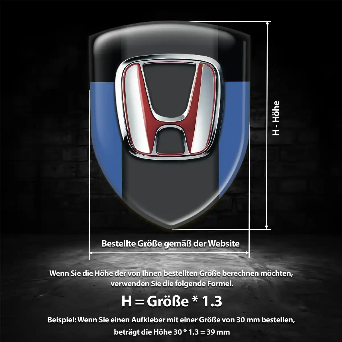Honda 3D Gel Aufkleber Auto Exterieurdesign