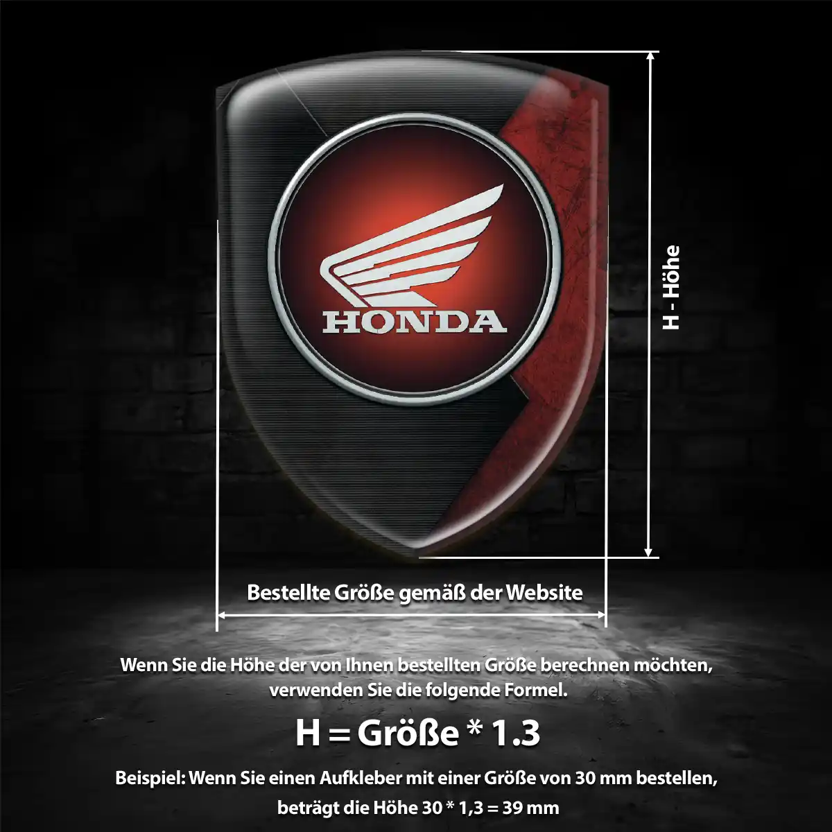 Honda 3D Gel Aufkleber Auto Hochwertiges Harz
