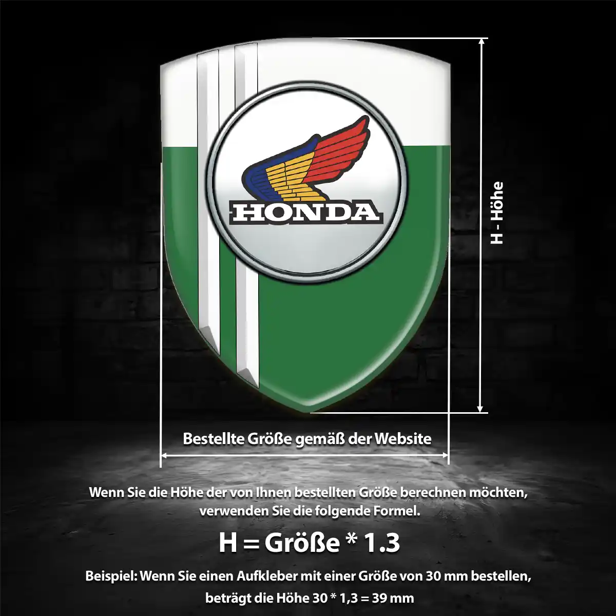 Honda 3D Gel Aufkleber Auto Hohe Qualität