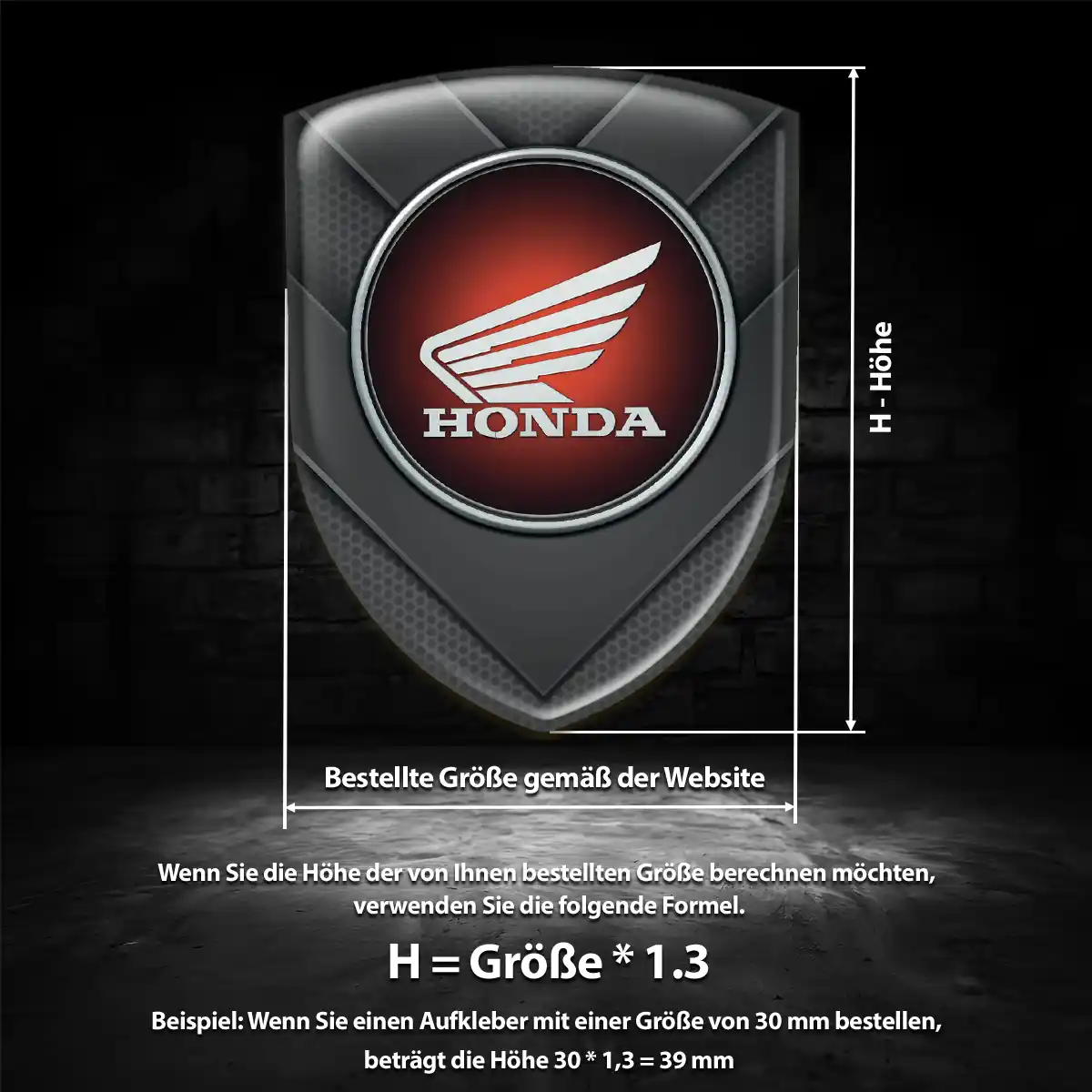 Honda 3D Gel Aufkleber Auto Interieurdesign