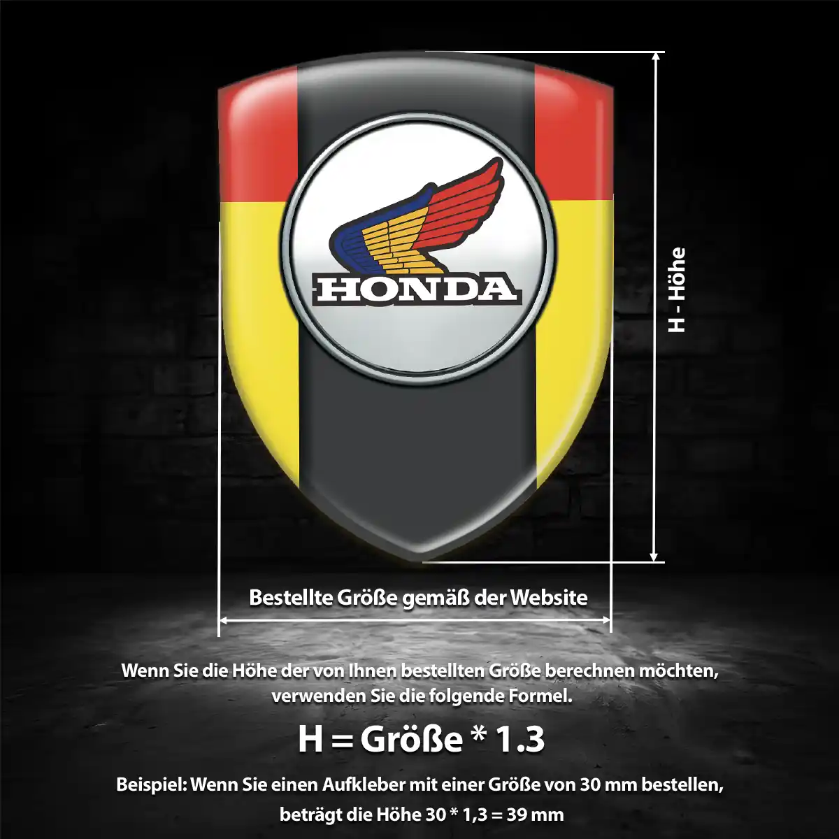 Honda 3D Gel Aufkleber Auto Limitierte Auflage