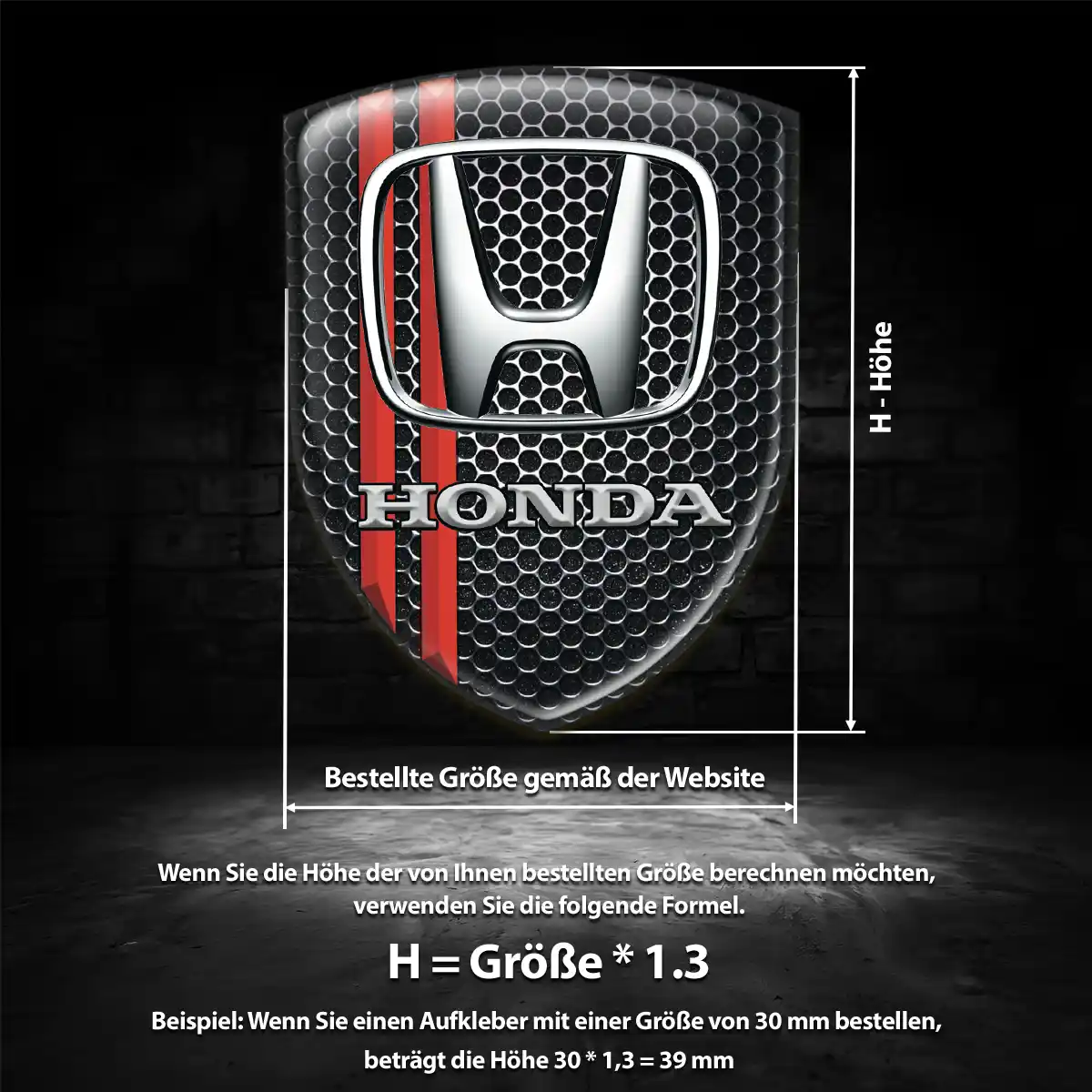 Honda 3D Gel Aufkleber Auto Luxus-Edition
