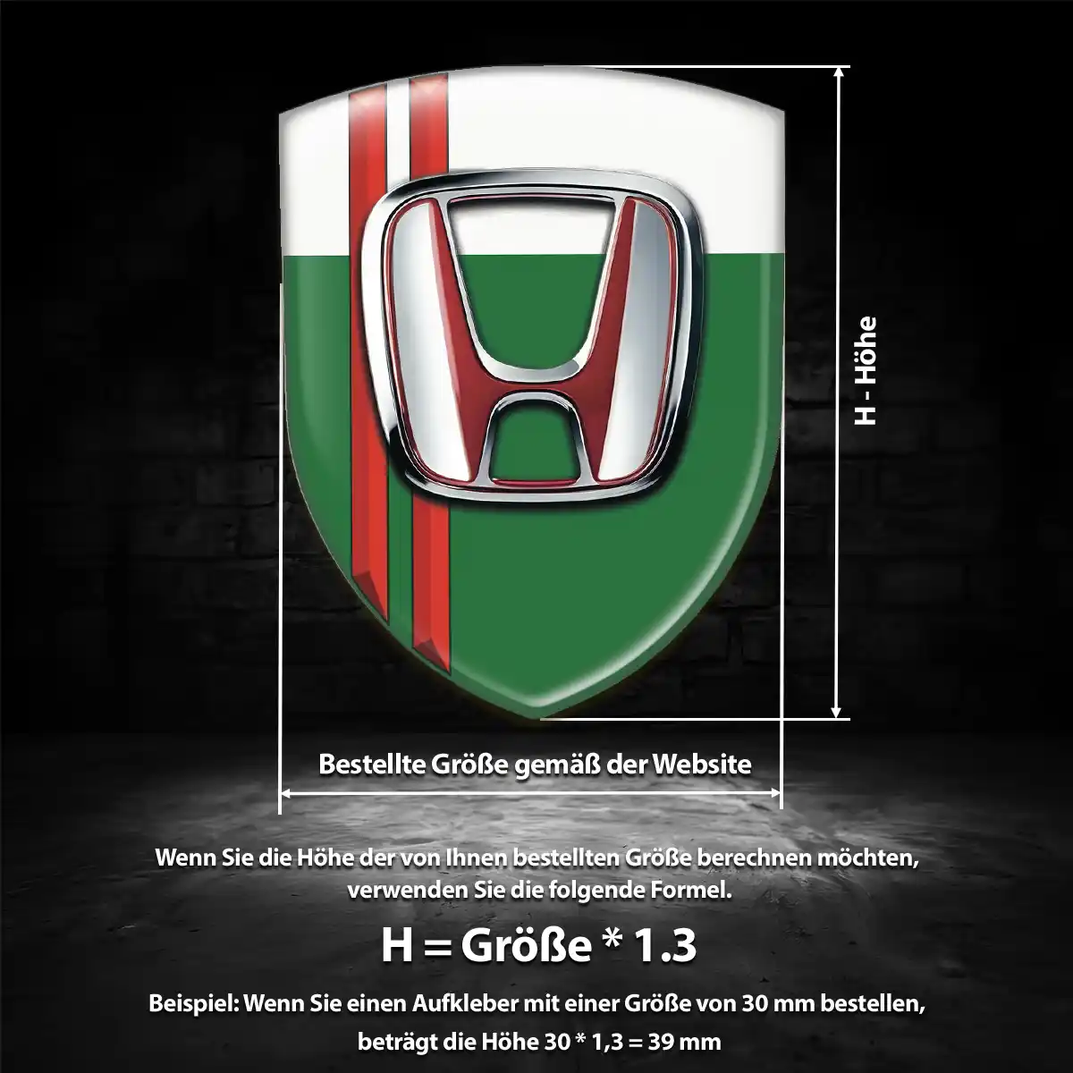 Honda 3D Gel Aufkleber Auto Modernes Design