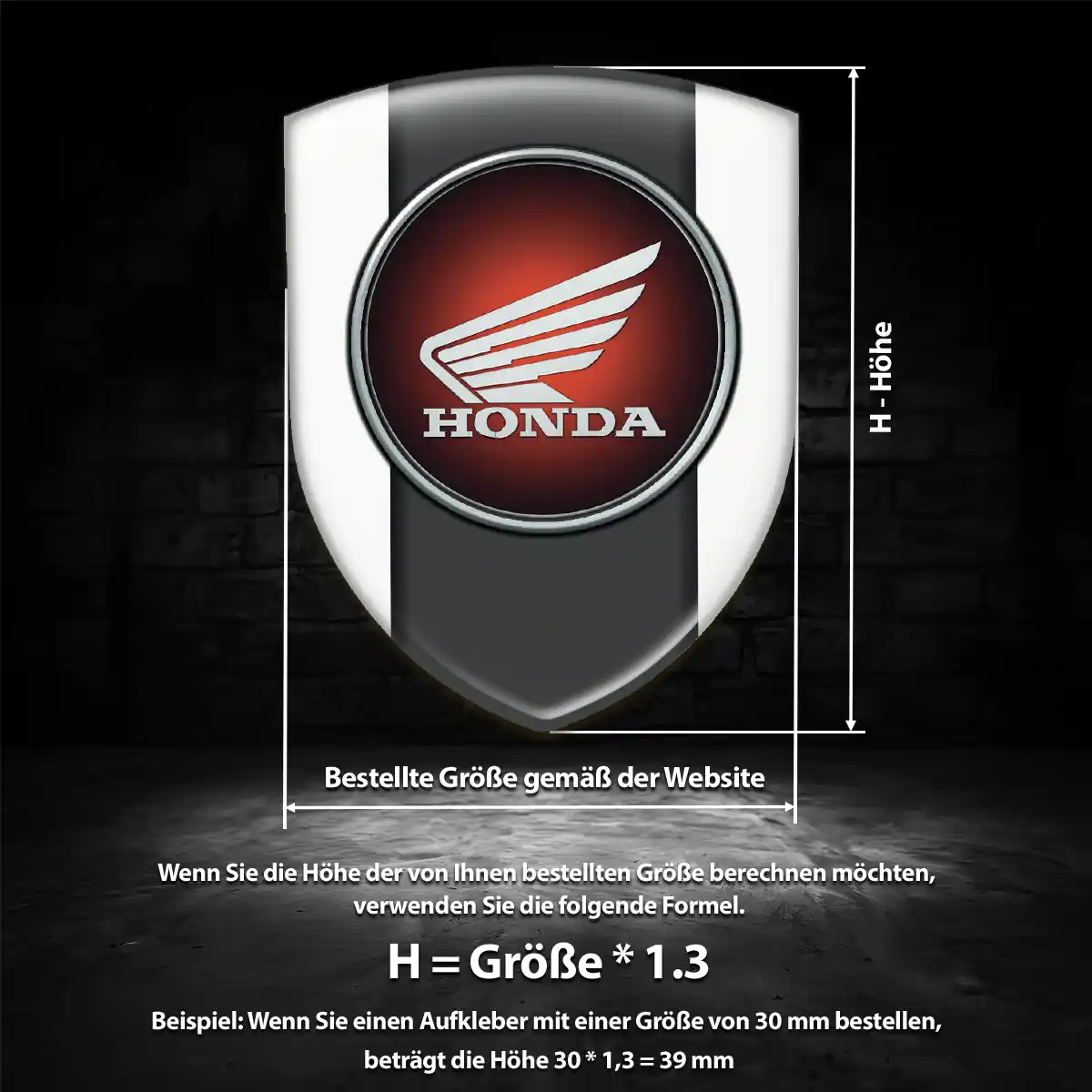 Honda 3D Gel Aufkleber Auto Premium-Edition