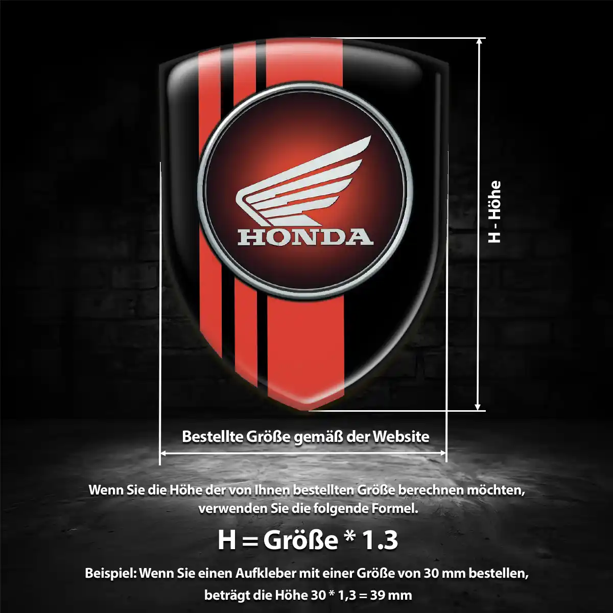Honda 3D Gel Aufkleber Auto Premiumqualität