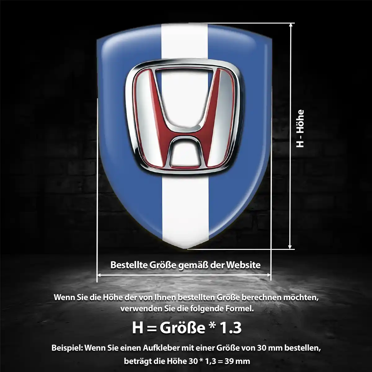 Honda 3D Gel Aufkleber Auto Stilvolles Design