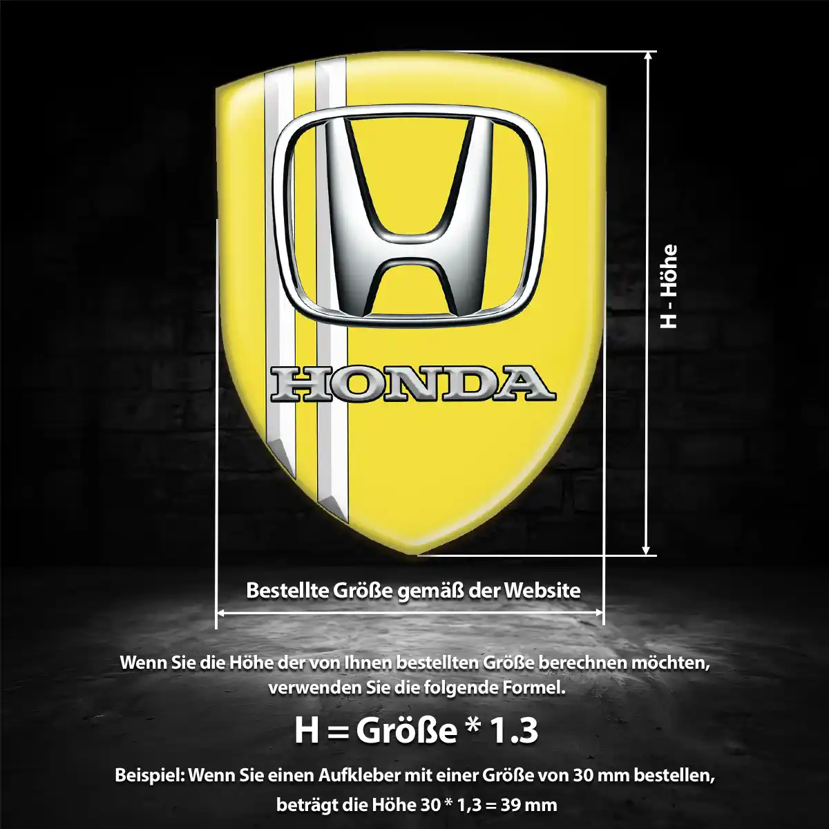 Honda 3D Gel Aufkleber Emblem Anspruchsvolles Design