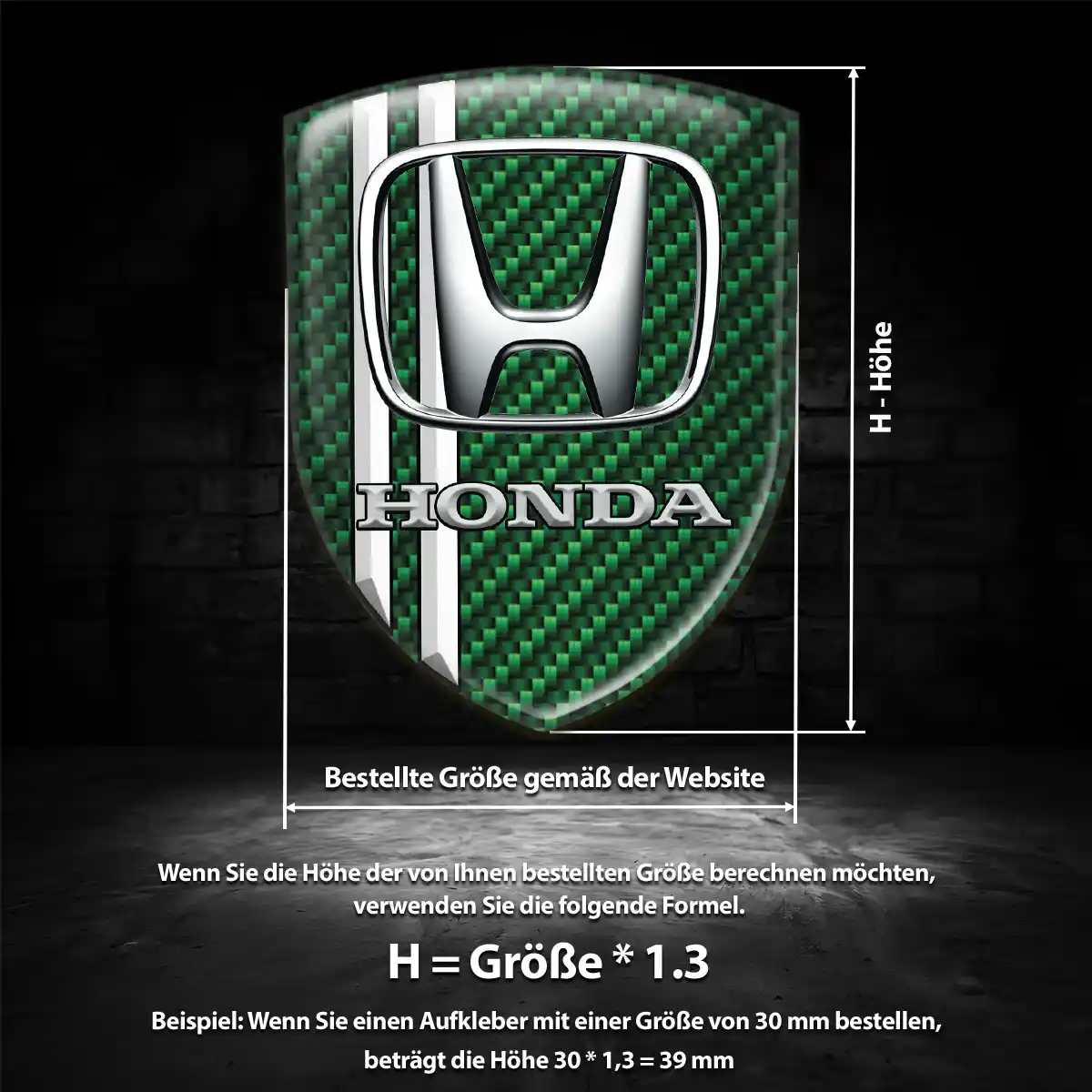 Honda 3D Gel Aufkleber Emblem Ausdrucksstarkes Design