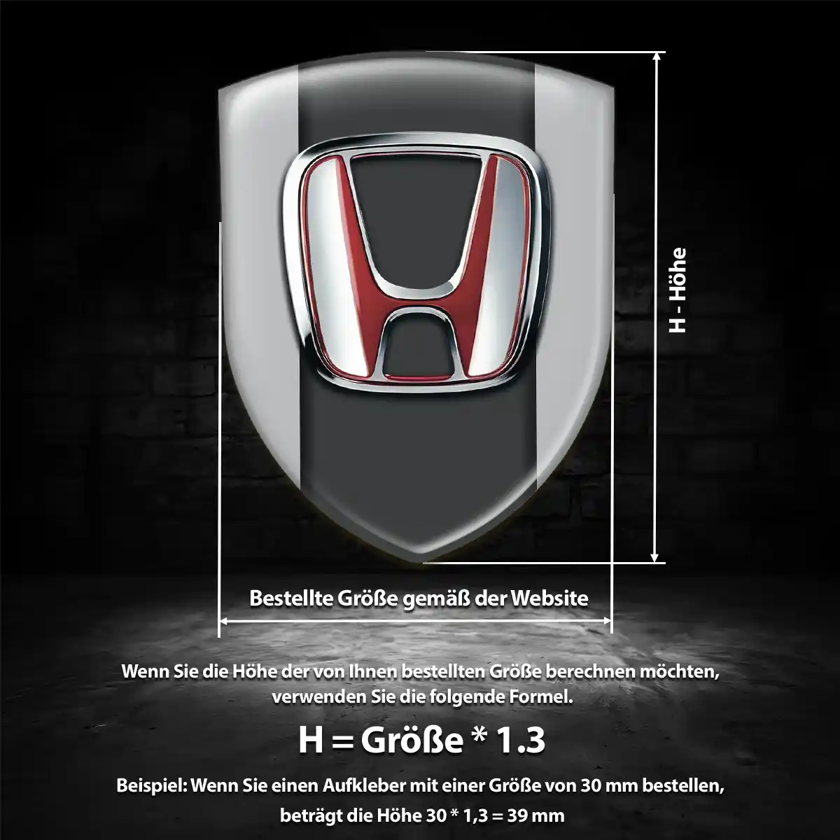 Honda 3D Gel Aufkleber Emblem Auto Edles Design