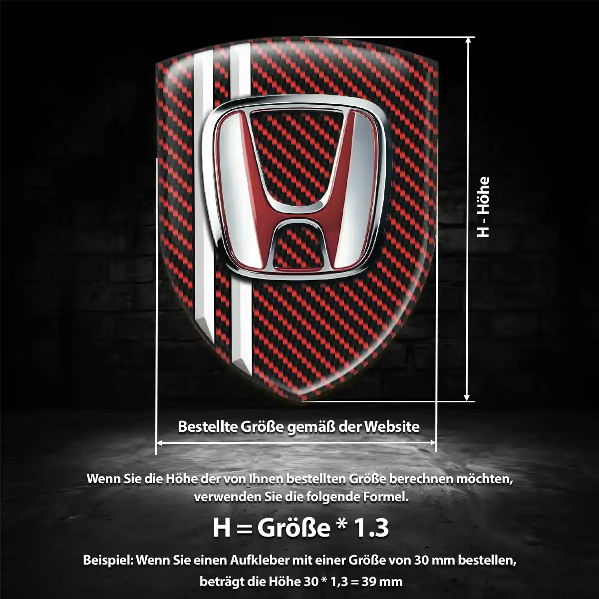 Honda 3D Gel Aufkleber Emblem Auto Hochwertiges Harz