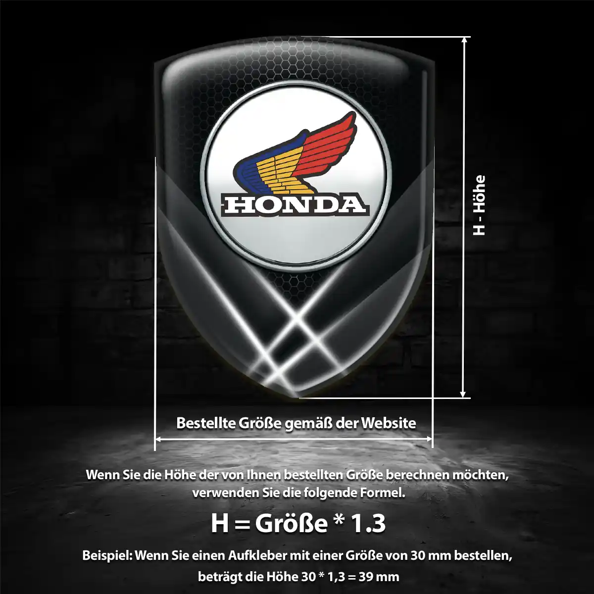 Honda 3D Gel Aufkleber Emblem Auto Interieurdesign