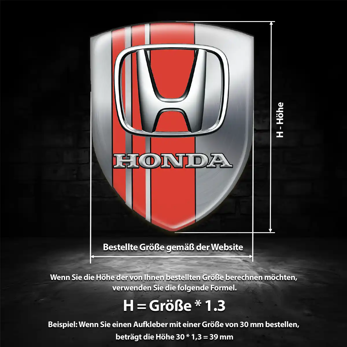 Honda 3D Gel Aufkleber Emblem Auto Modernes Design