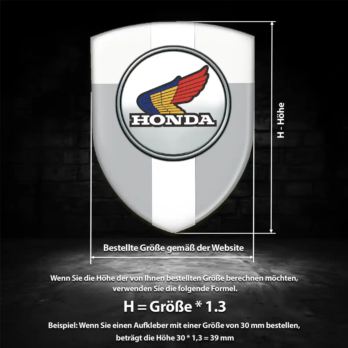 Honda 3D Gel Aufkleber Emblem Edles Design
