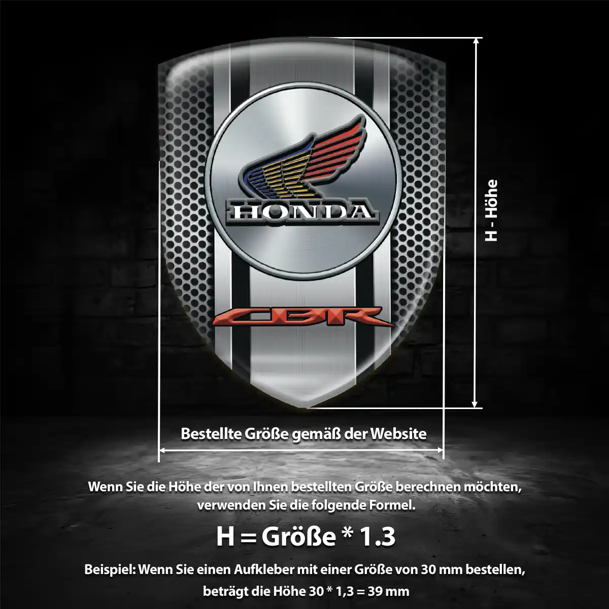 Honda 3D Gel Aufkleber Emblem Elegantes Design