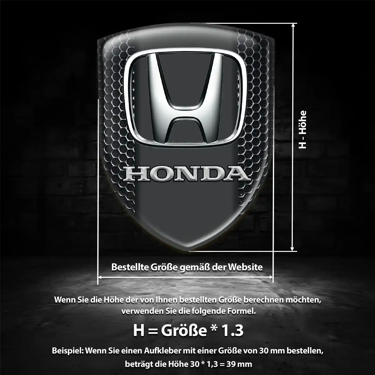 Honda 3D Gel Aufkleber Emblem Exterieurdesign