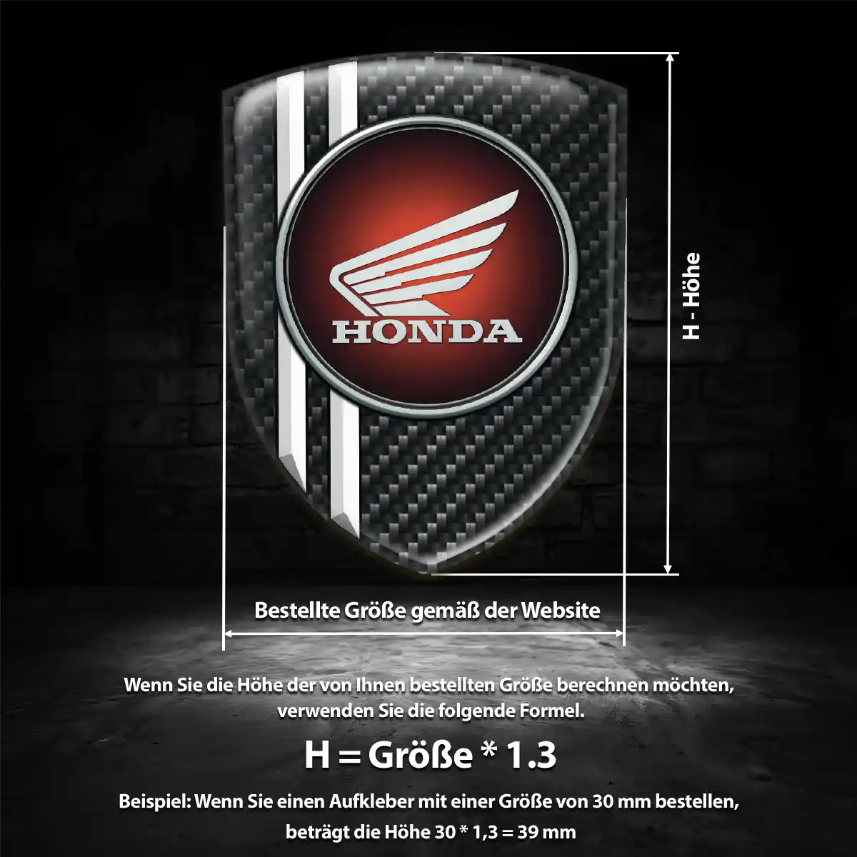Honda 3D Gel Aufkleber Emblem Hohe Qualität