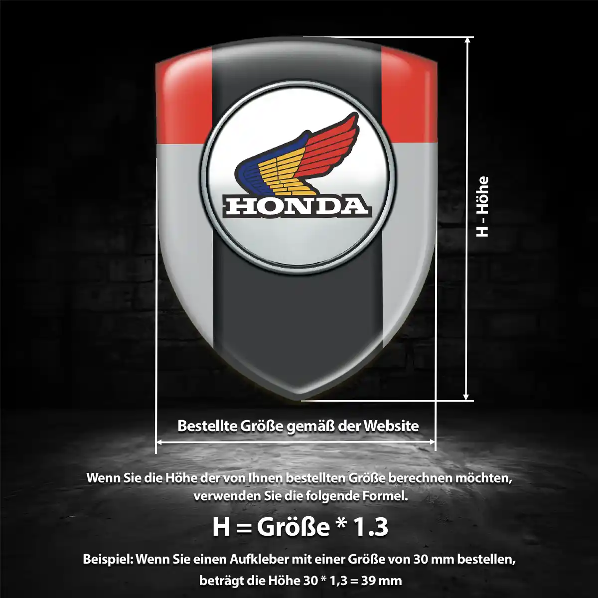 Honda 3D Gel Aufkleber Emblem Interieurdesign
