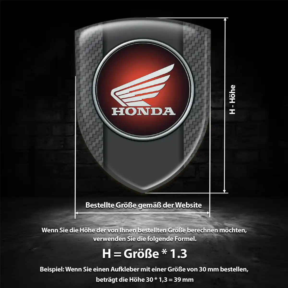 Honda 3D Gel Aufkleber Emblem Limitierte Auflage