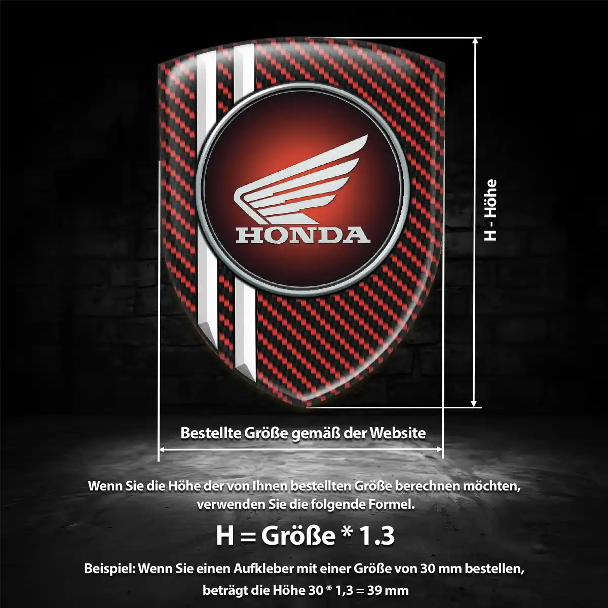 Honda 3D Gel Aufkleber Emblem Luxus-Edition