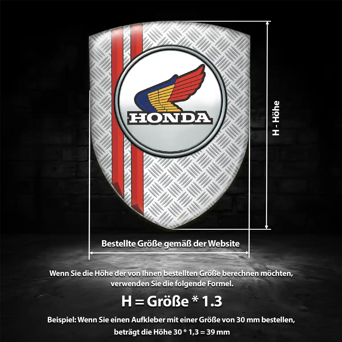 Honda 3D Gel Aufkleber Emblem Markenedition