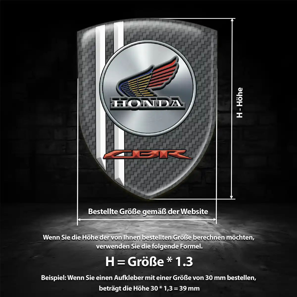 Honda 3D Gel Aufkleber Emblem Modernes Design