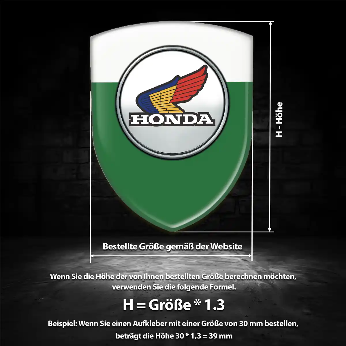 Honda 3D Gel Aufkleber Emblem Premium-Edition