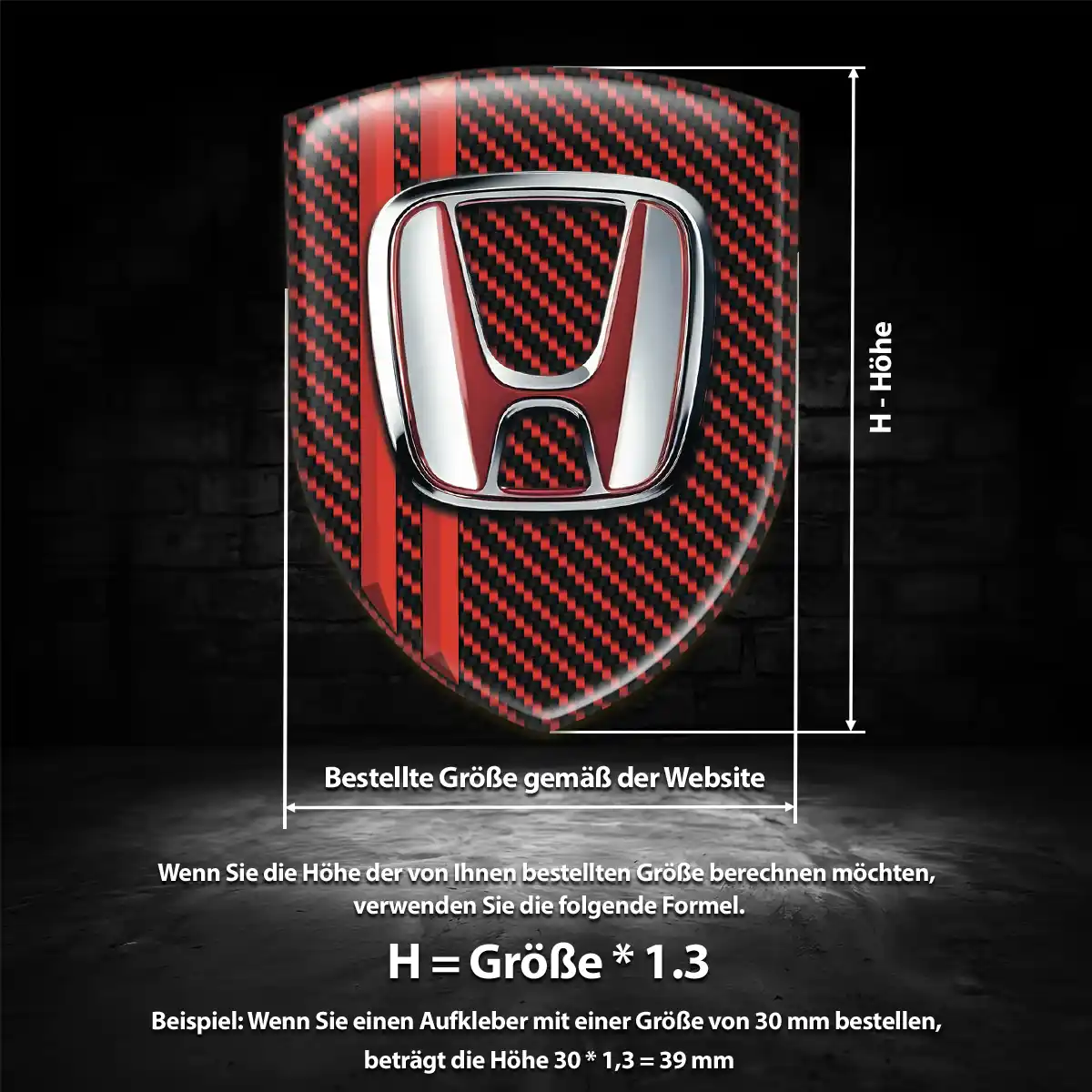Honda 3D Gel Aufkleber Emblem Premiumqualität