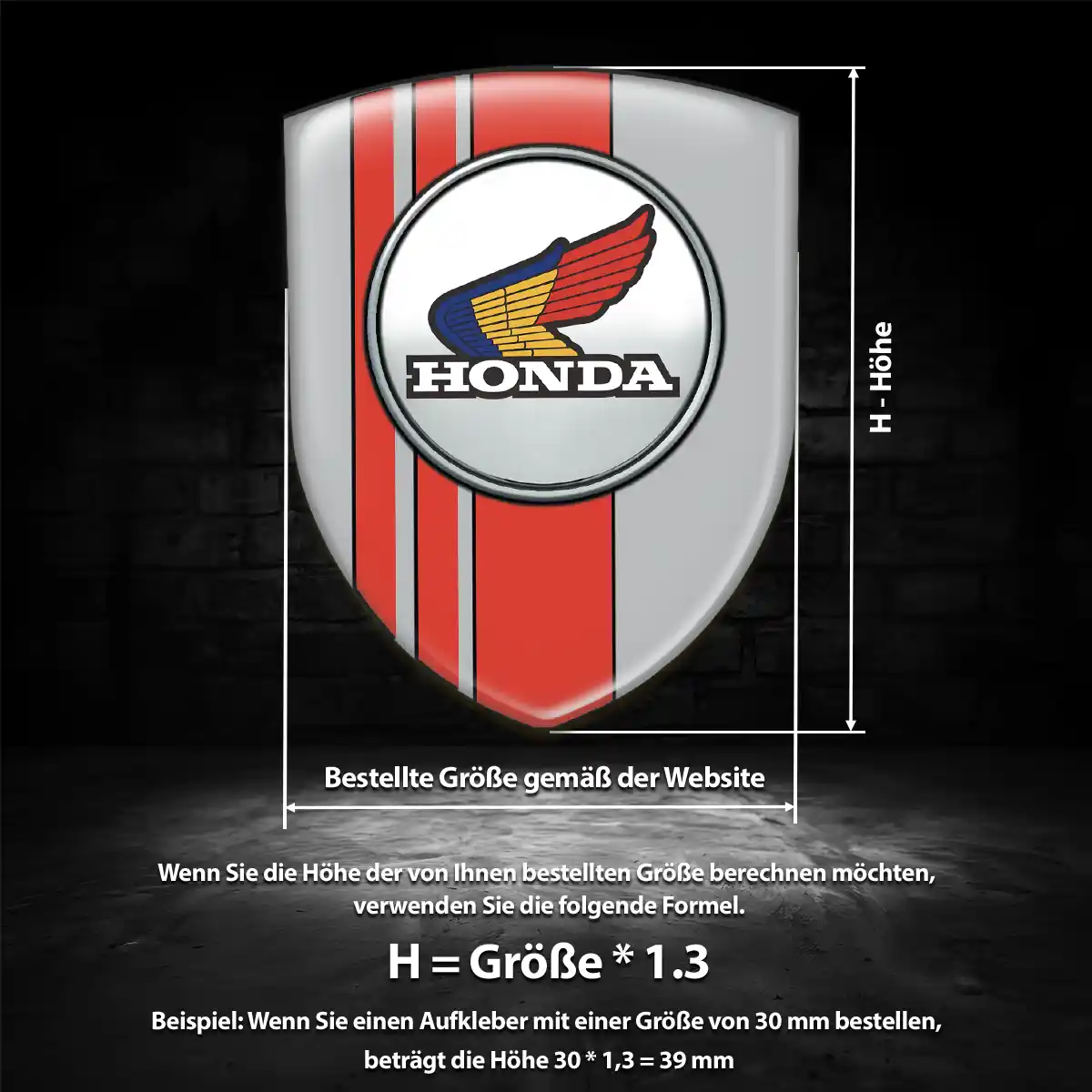 Honda 3D Gel Aufkleber Emblem Stilvolles Design