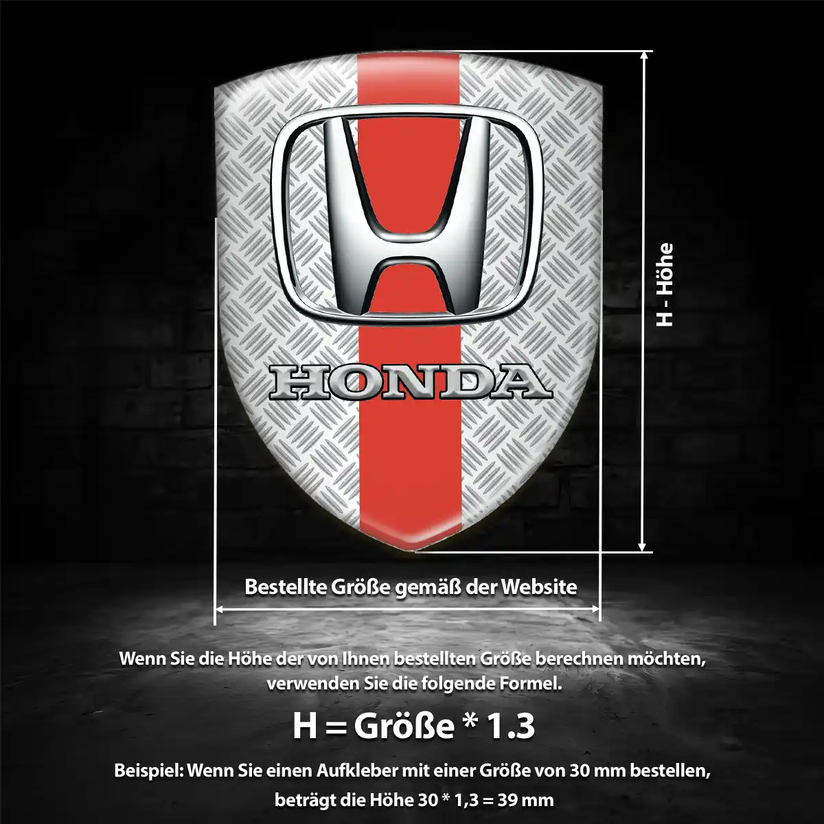 Honda 3D Gel Aufkleber Emblem Tuningfahrzeug