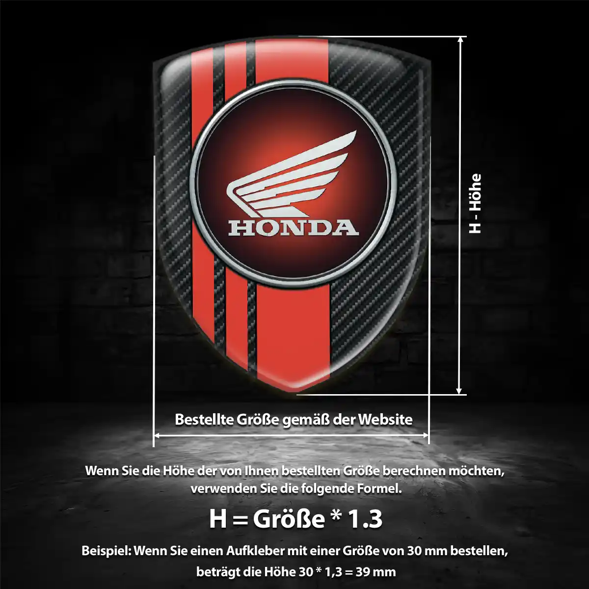 Honda 3D Gel Aufkleber Embleme Anspruchsvolles Design