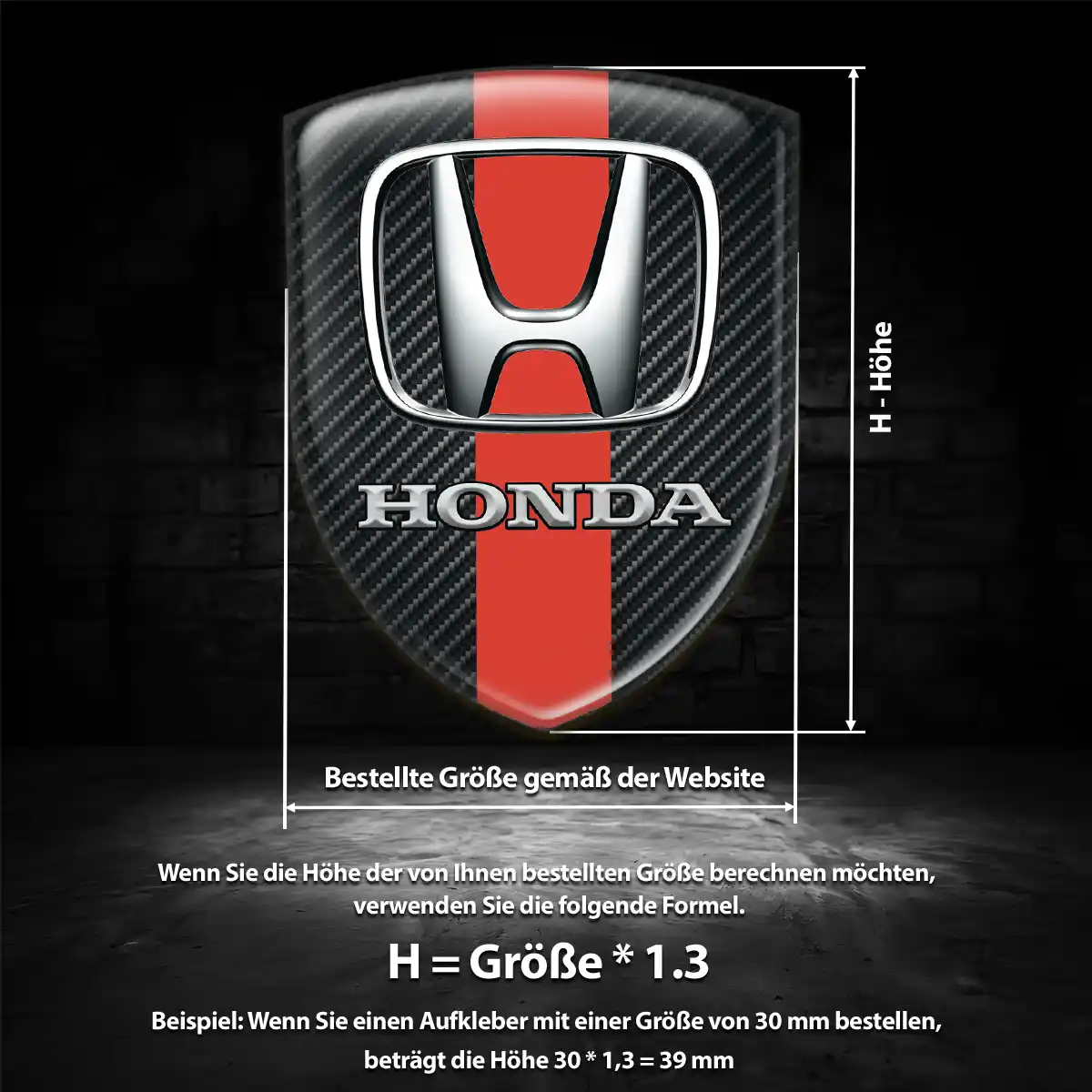 Honda 3D Gel Aufkleber Embleme Ausdrucksstarkes Design